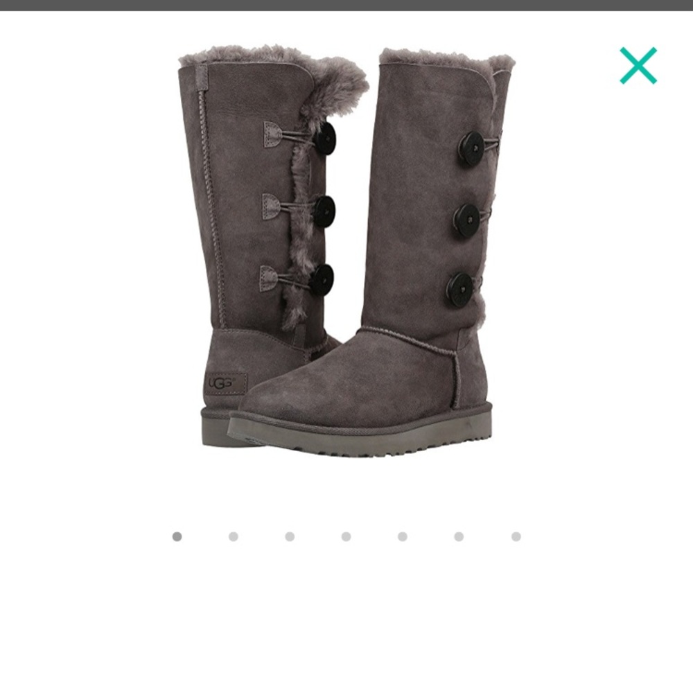 Grey 3-button UGG boots